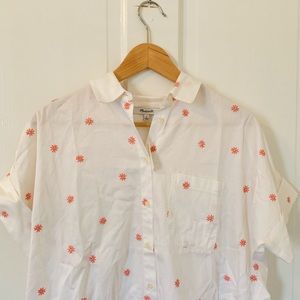 Floral Print Boyfriend Button Up - Small